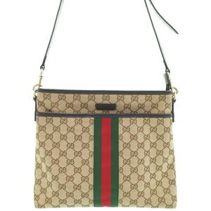 Gucci GG Monogram Web Flat Messenger Bag monogram red green web